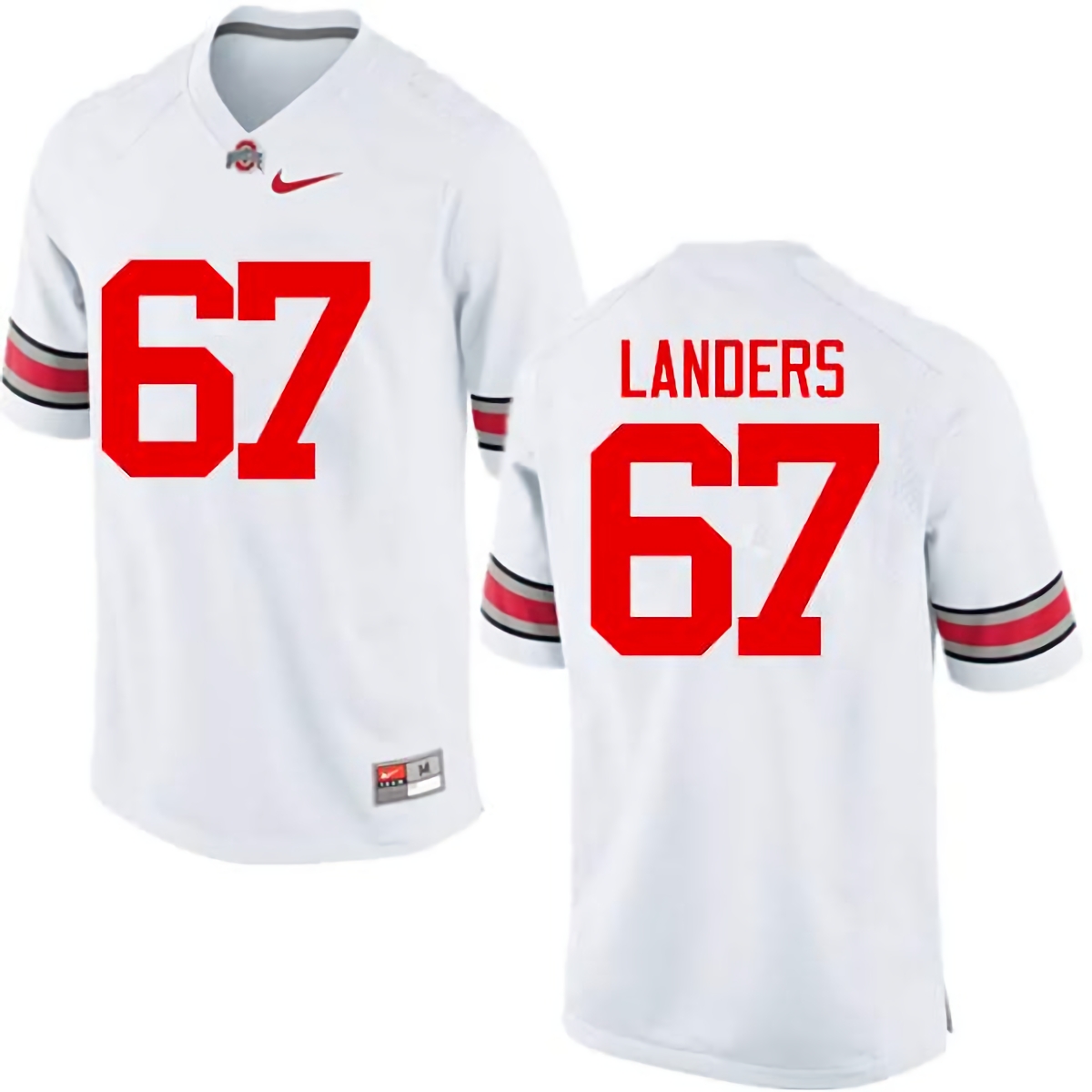 Robert Landers Ohio State Buckeyes Men's NCAA #67 Nike White College Stitched Football Jersey PPG6456JU